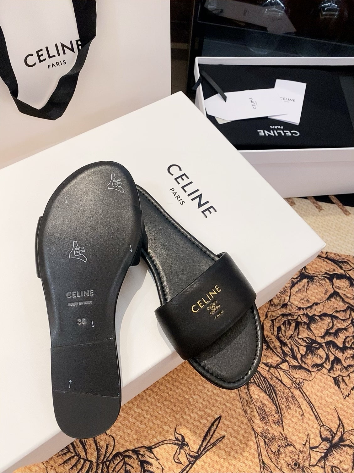 Triomphe Roman Slide Sandal | Lambskin | Italian Leather Sole