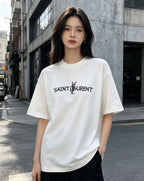 Cracked Print Cotton Tee | Black & White