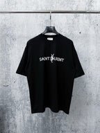 Cracked Print Cotton Tee | Black & White