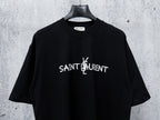 Cracked Print Cotton Tee | Black & White