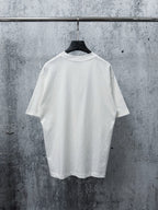 Flocked Letter Logo Tee | Black & White