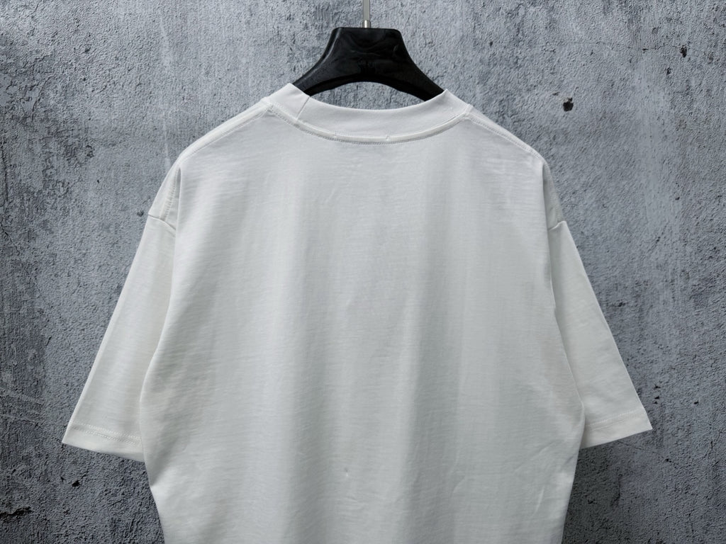 Flocked Letter Logo Tee | Black & White