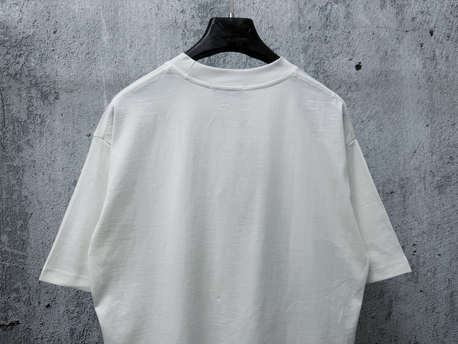 Flocked Letter Logo Tee | Black & White