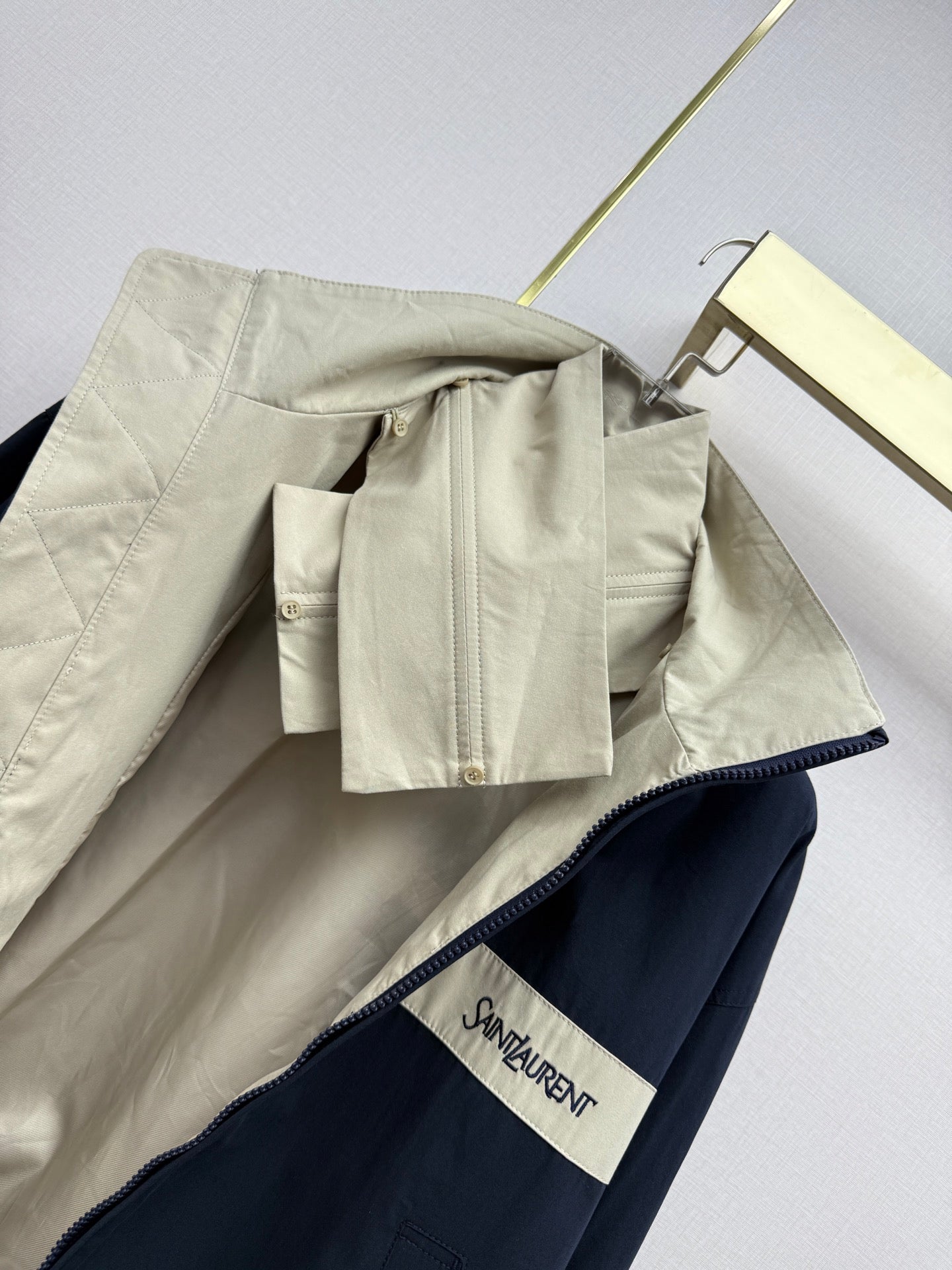 Contrast Logo Embroidered Jacket
