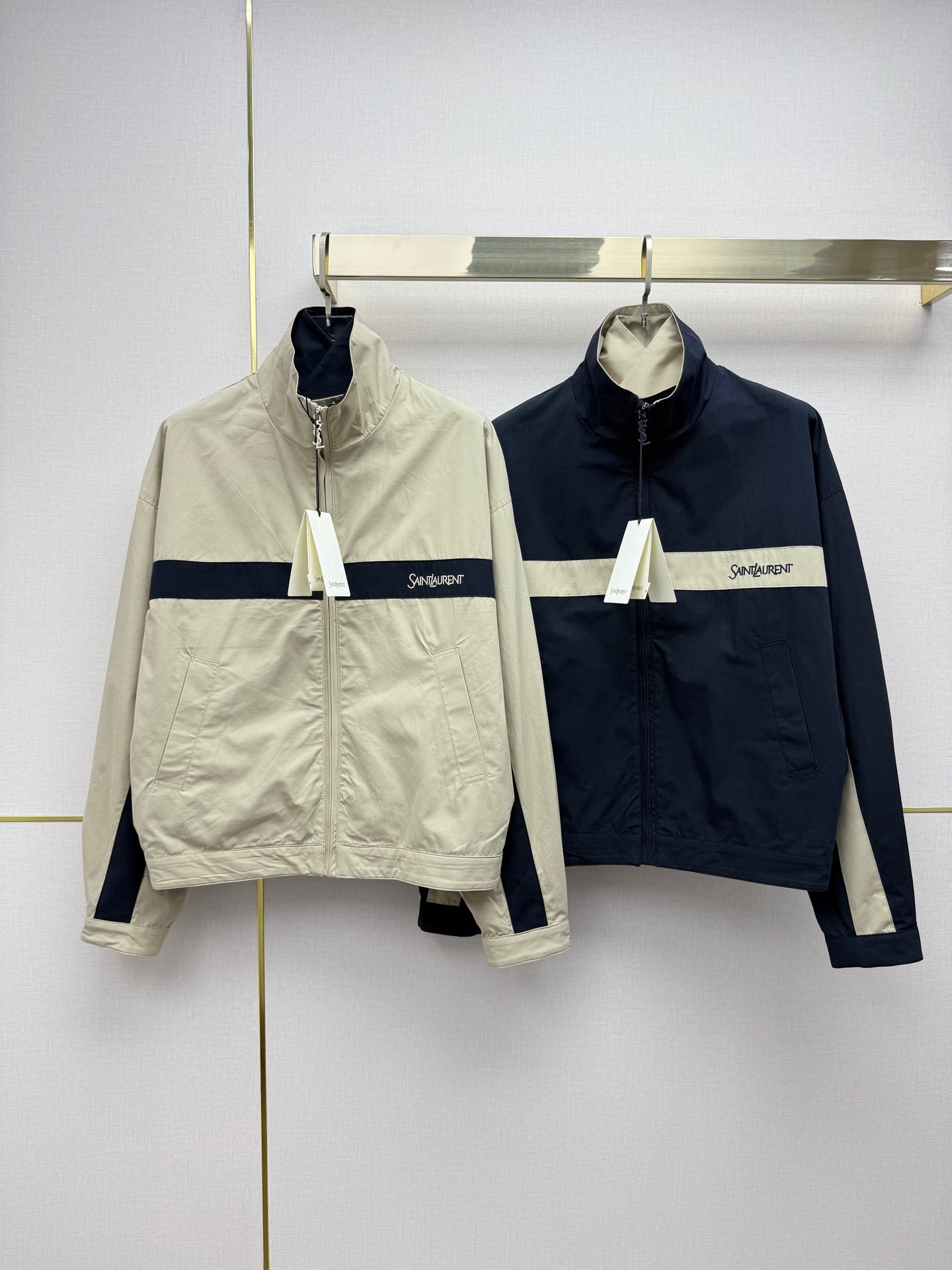 Contrast Logo Embroidered Jacket