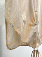 Stripe Sleeveless Shirt | Embroidered Logo