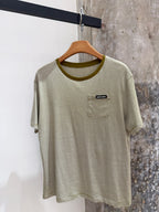 Stripe Crew Neck Tee | Olive Green