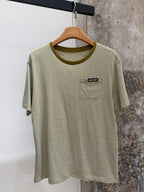 Stripe Crew Neck Tee | Olive Green