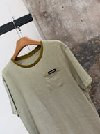 Stripe Crew Neck Tee | Olive Green