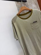 Stripe Crew Neck Tee | Olive Green