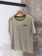 Stripe Crew Neck Tee | Olive Green