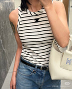Triomphe Embroidered Stripe Vest