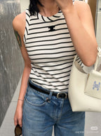 Triomphe Embroidered Stripe Vest