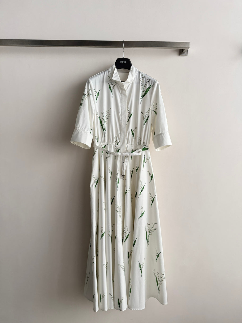 Lily of the Valley Print Shirt Dress