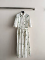 Lily of the Valley Print Shirt Dress
