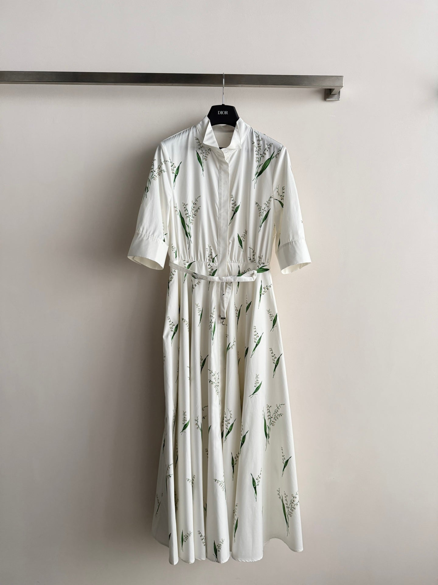 Lily of the Valley Print Shirt Dress