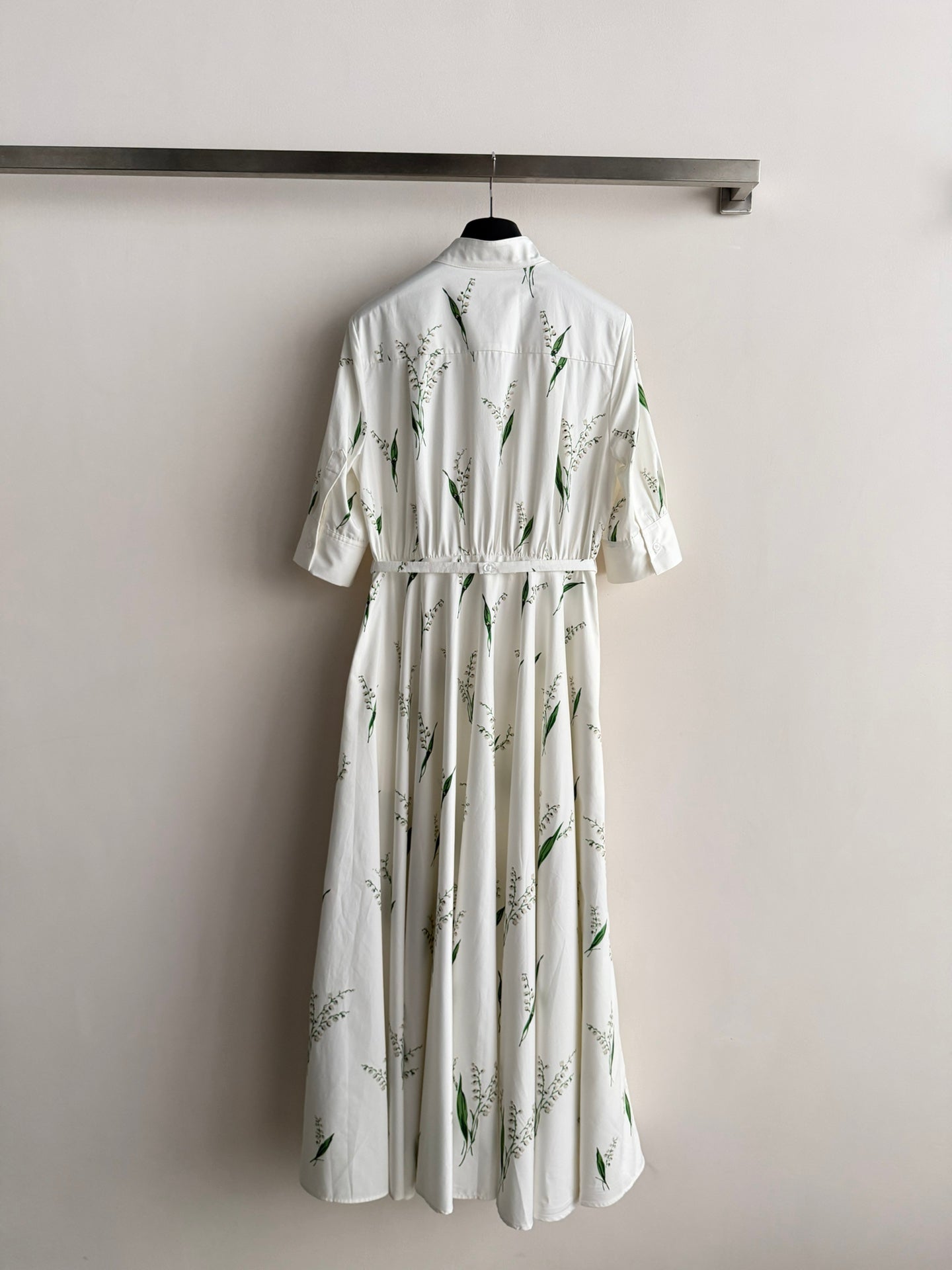 Lily of the Valley Print Shirt Dress