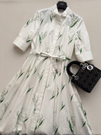 Lily of the Valley Print Shirt Dress