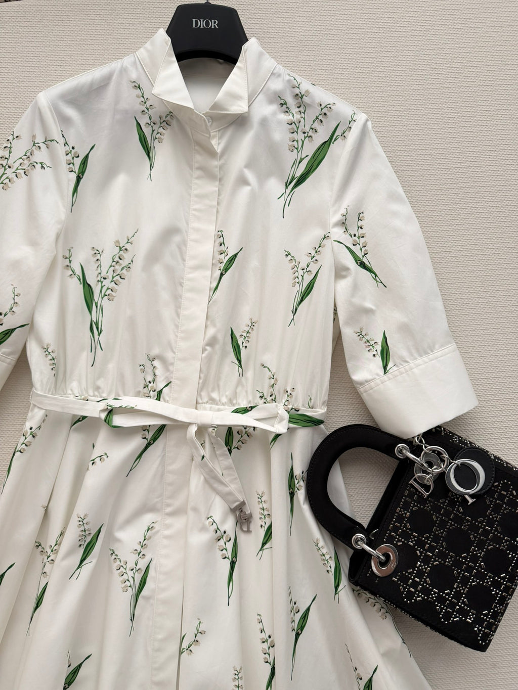 Lily of the Valley Print Shirt Dress