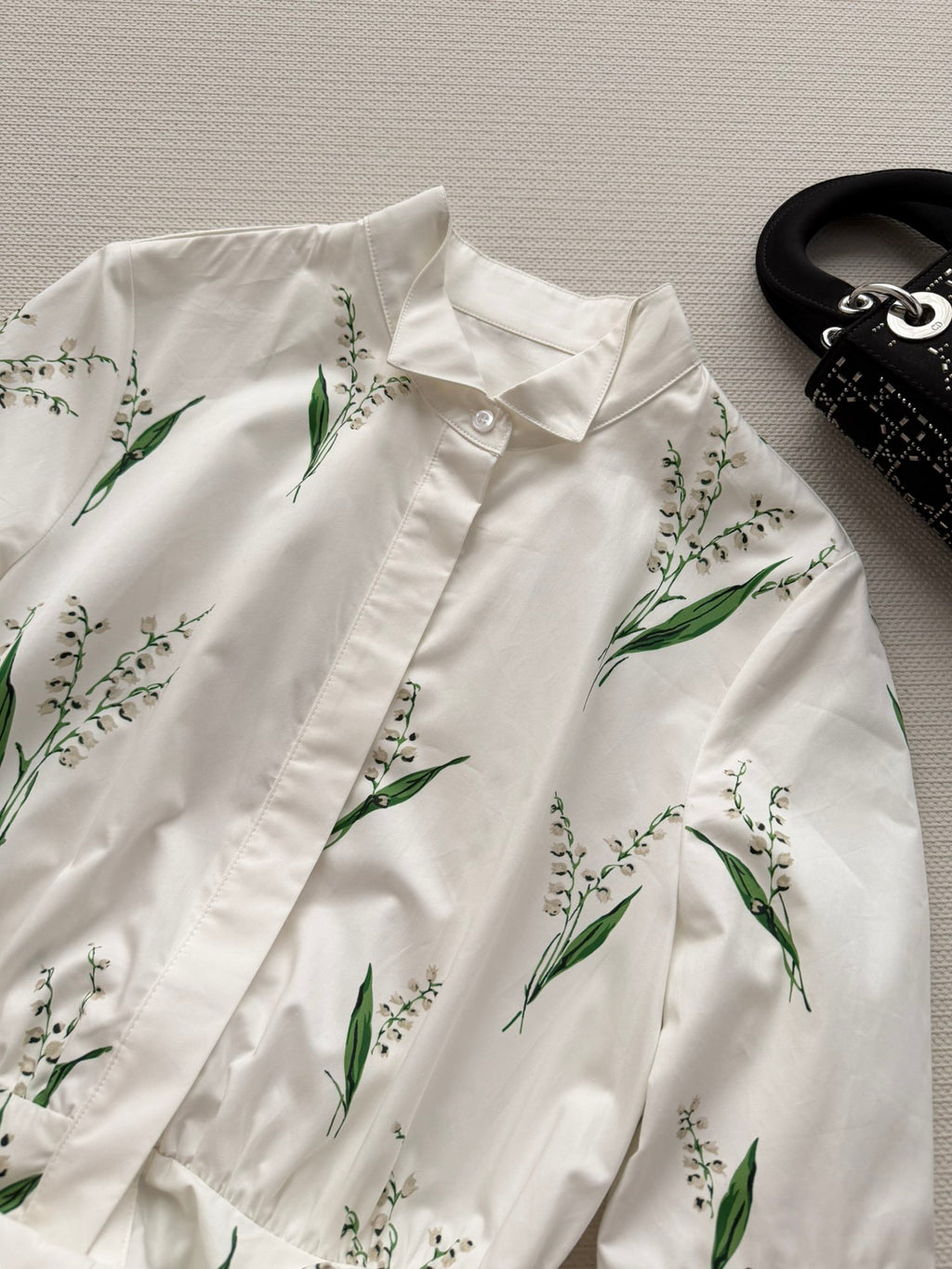 Lily of the Valley Print Shirt Dress