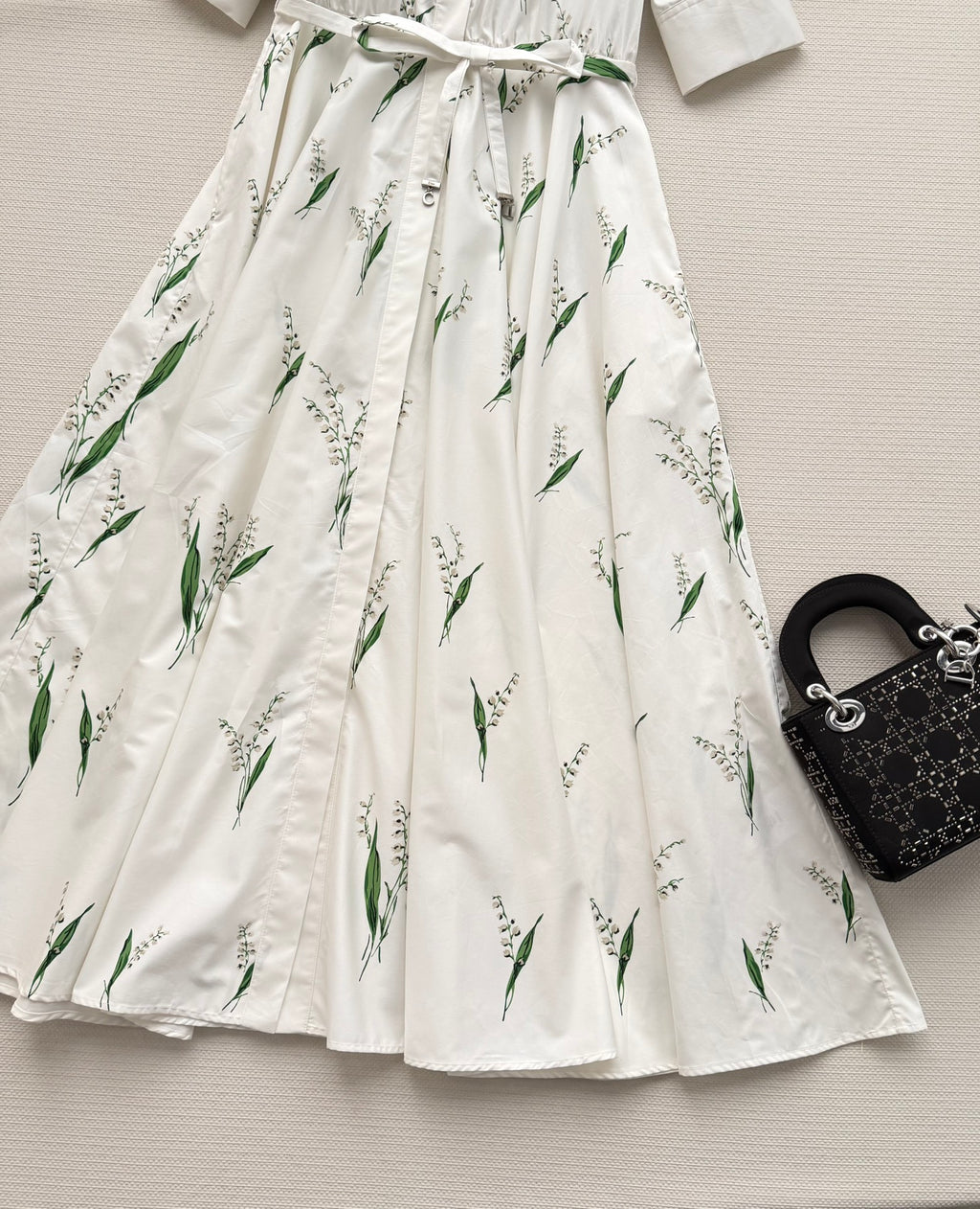 Lily of the Valley Print Shirt Dress