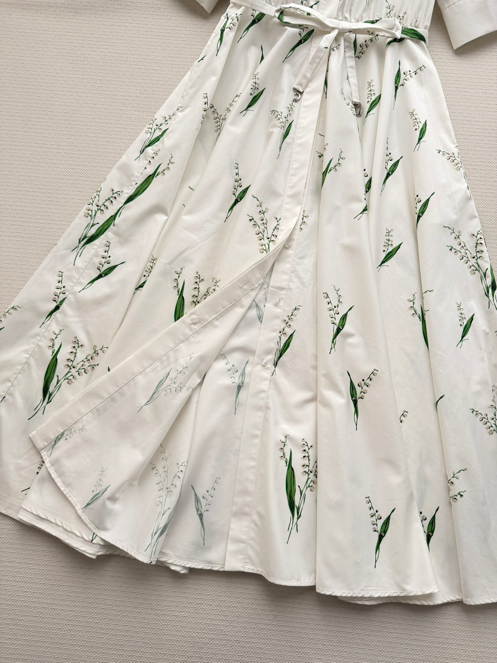 Lily of the Valley Print Shirt Dress
