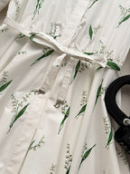 Lily of the Valley Print Shirt Dress