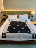 Merino Wool &  Cashmere Throw Blanket | Double-Sided Jacquard |
