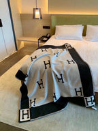 Merino Wool &  Cashmere Throw Blanket | Double-Sided Jacquard |