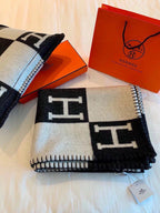 Merino Wool &  Cashmere Throw Blanket | Double-Sided Jacquard |