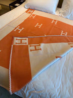 Merino Wool &  Cashmere Throw Blanket | Double-Sided Jacquard |