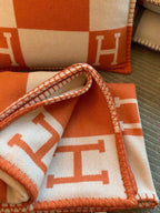 Merino Wool &  Cashmere Throw Blanket | Double-Sided Jacquard |
