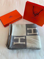 Merino Wool &  Cashmere Throw Blanket | Double-Sided Jacquard |