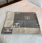 Merino Wool &  Cashmere Throw Blanket | Double-Sided Jacquard |