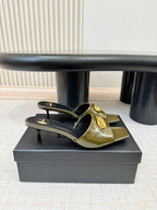 Y Pointed-Toe Heeled Mule