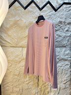 Fine Stripe Pocket Logo Long-Sleeve Tee