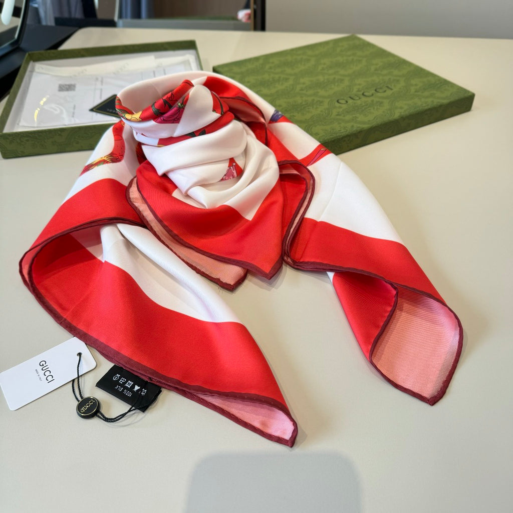 Floral Silk Square Scarf