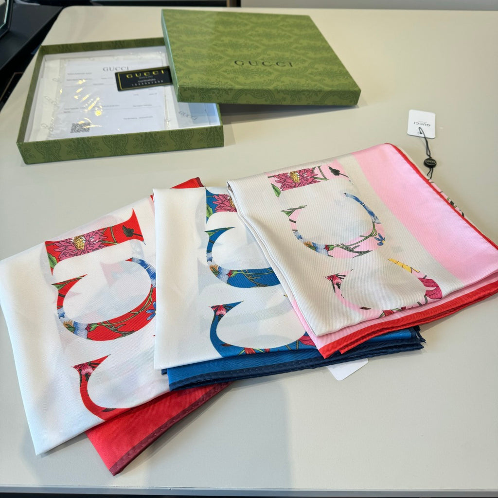 Floral Silk Square Scarf