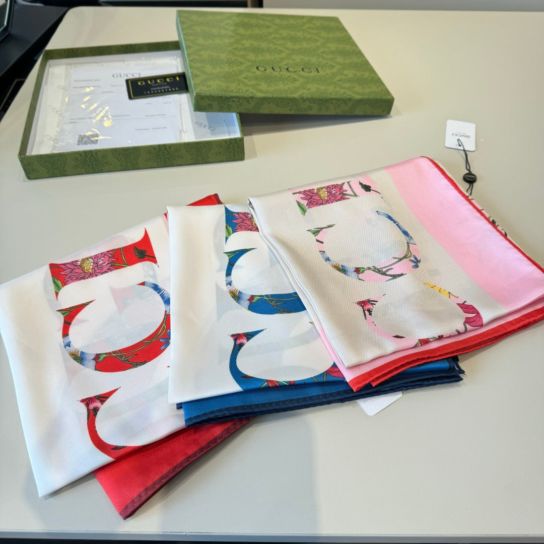 Floral Silk Square Scarf