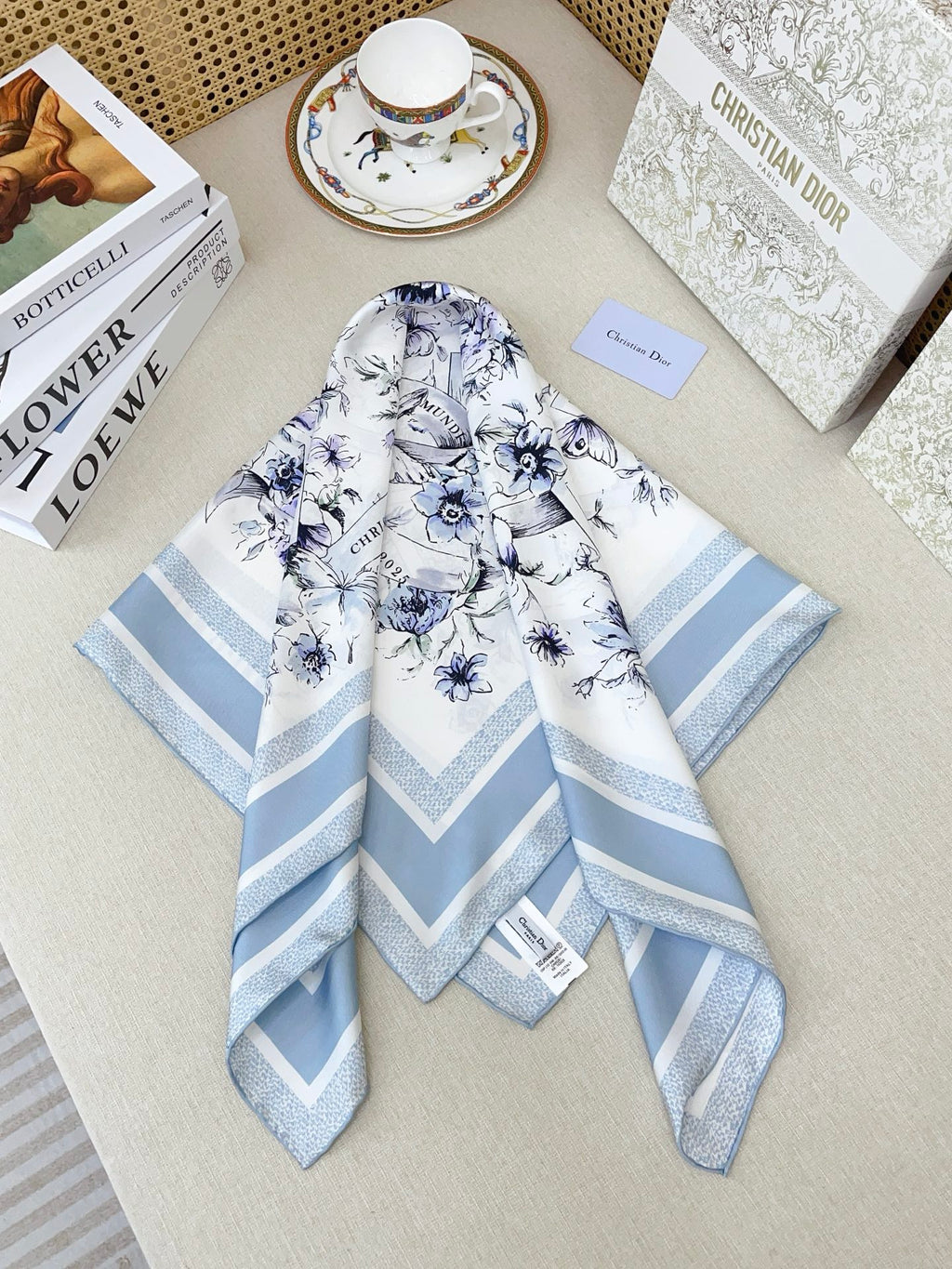 Floral Silk Square Scarf