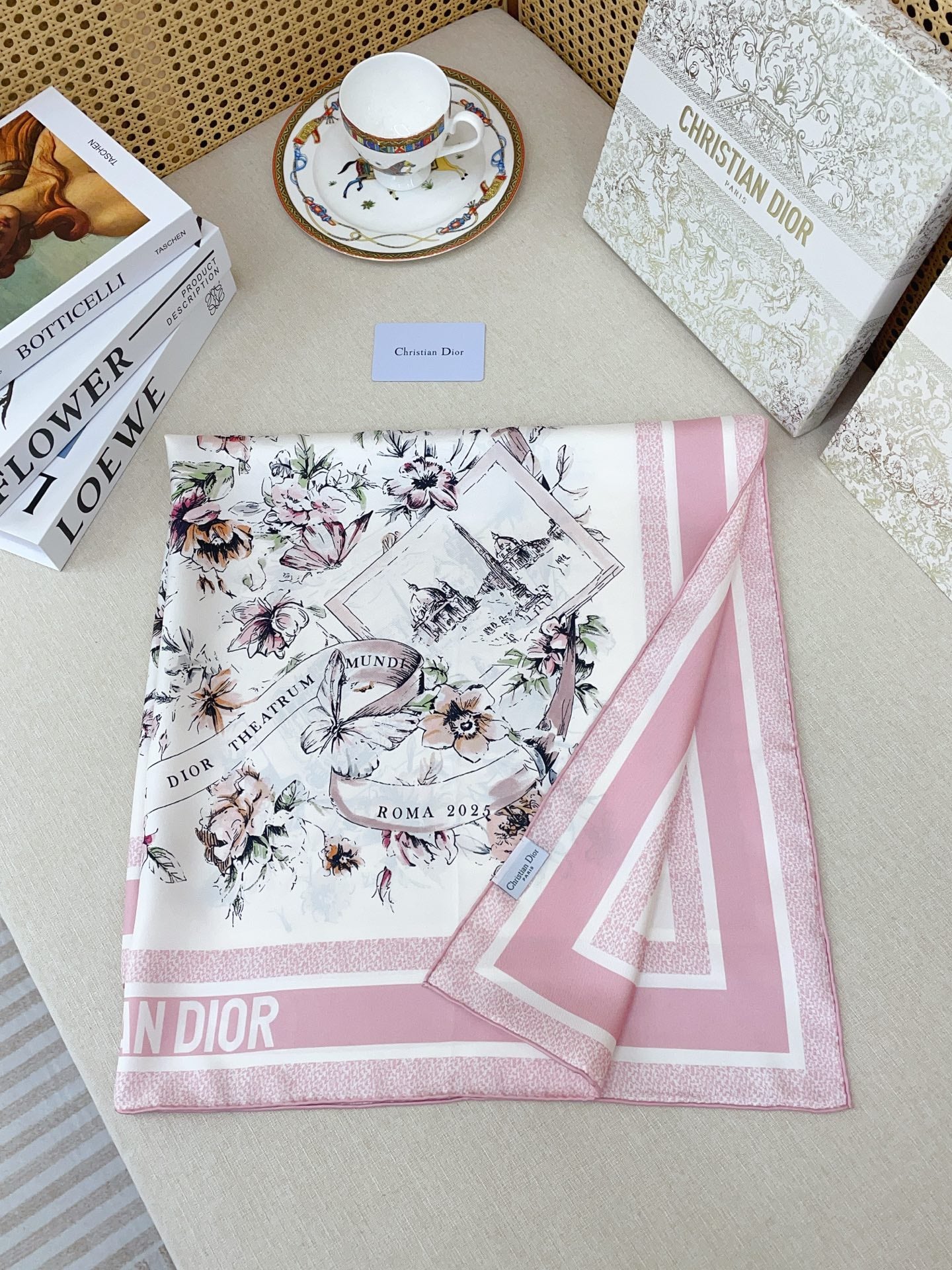 Floral Silk Square Scarf