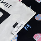 Bow Print Silk Square Scarf