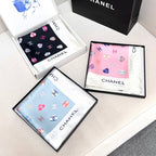 Bow Print Silk Square Scarf