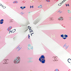 Bow Print Silk Square Scarf