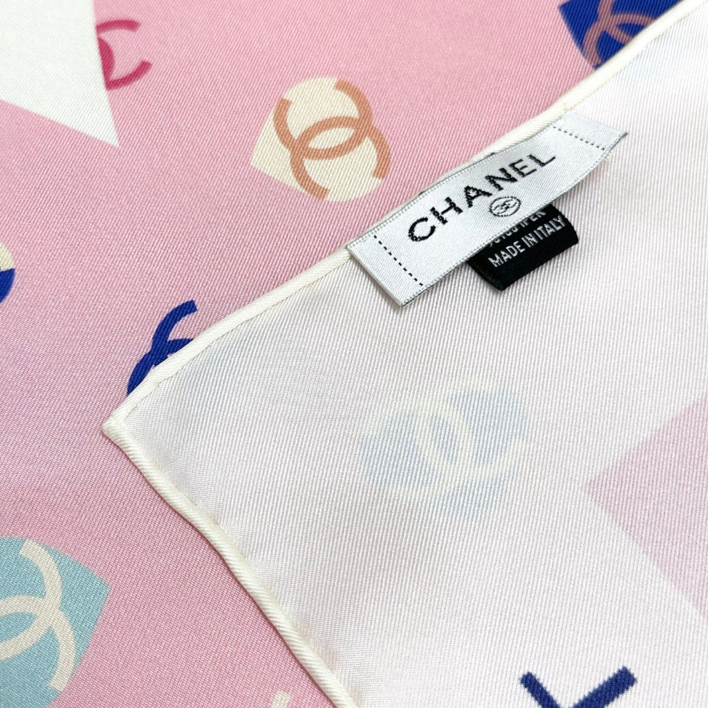 Bow Print Silk Square Scarf
