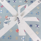 Bow Print Silk Square Scarf