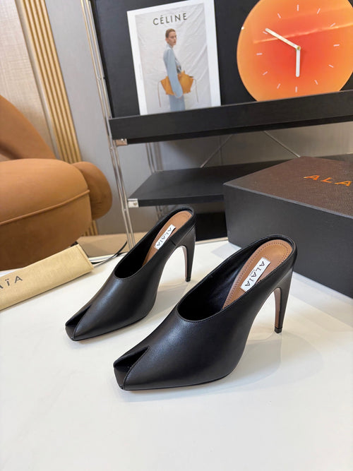 Spring Summer Peep-Toe Metal Heel Pump