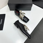 Two-Tone Leopard Ribbon Lace-Up Flat