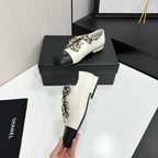 Two-Tone Leopard Ribbon Lace-Up Flat