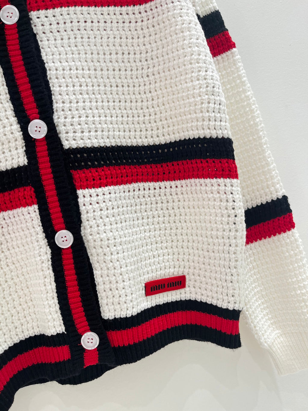 Stripe Collar Knit Cardigan